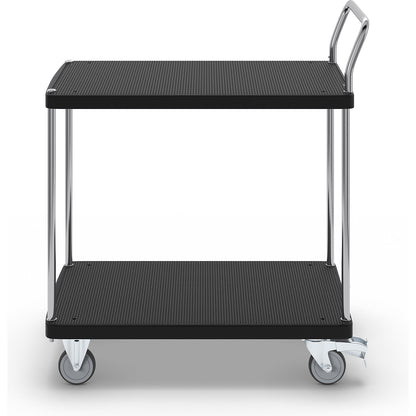 Serving trolley, 2 shelves, 1 push handle, max. load 230 kg.
