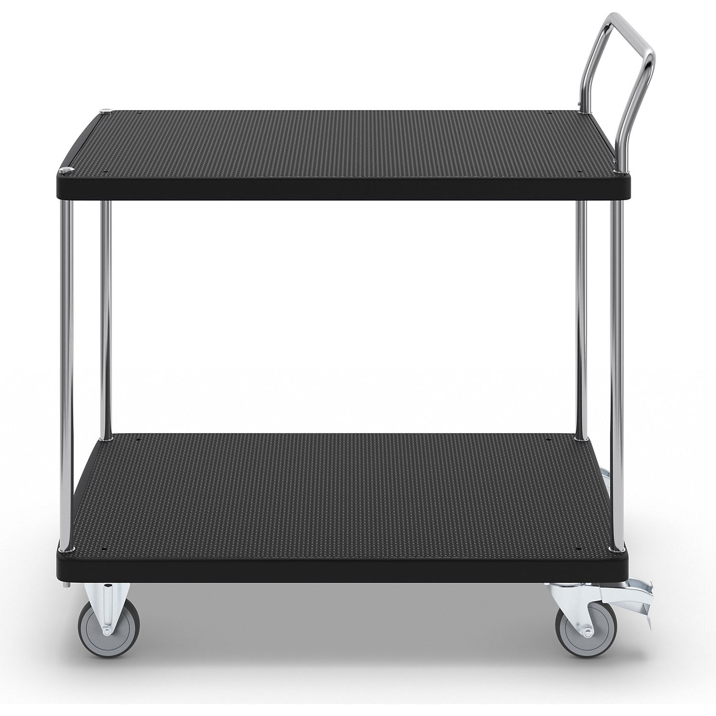 Serving trolley, 2 shelves, 1 push handle, max. load 280 kg.