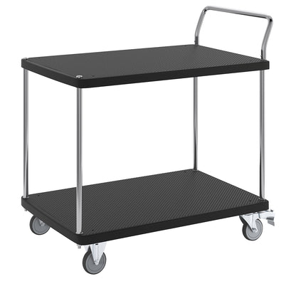 Serving trolley, 2 shelves, 1 push handle, max. load 280 kg.