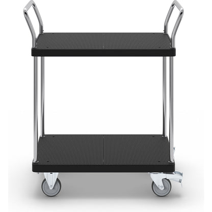 Serving trolley, 2 shelves, 2 push handles, max. load 150 kg.