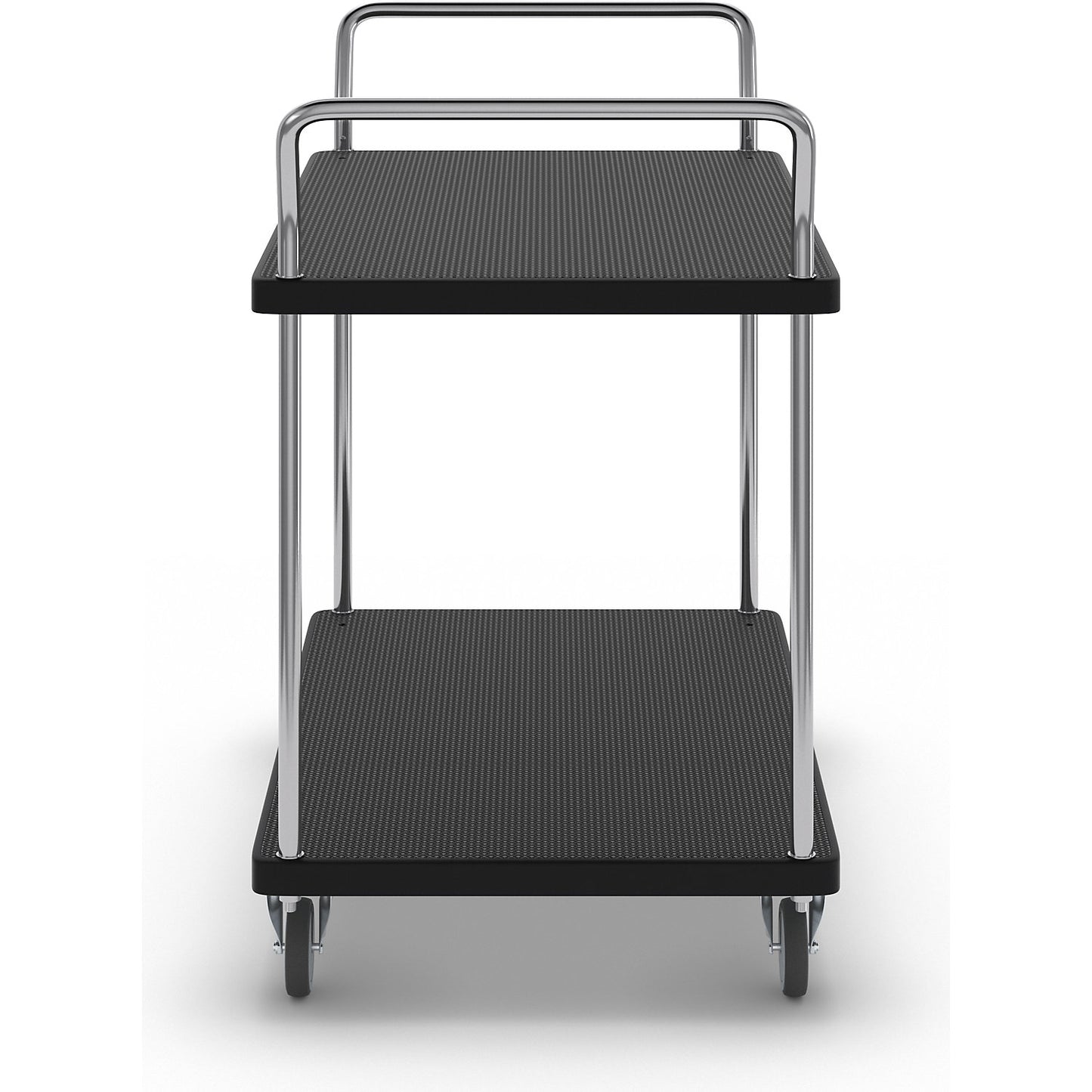 Serving trolley, 2 shelves, 2 push handles, max. load 280 kg.