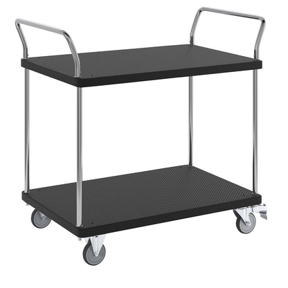 Serving trolley, 2 shelves, 2 push handles, max. load 280 kg.