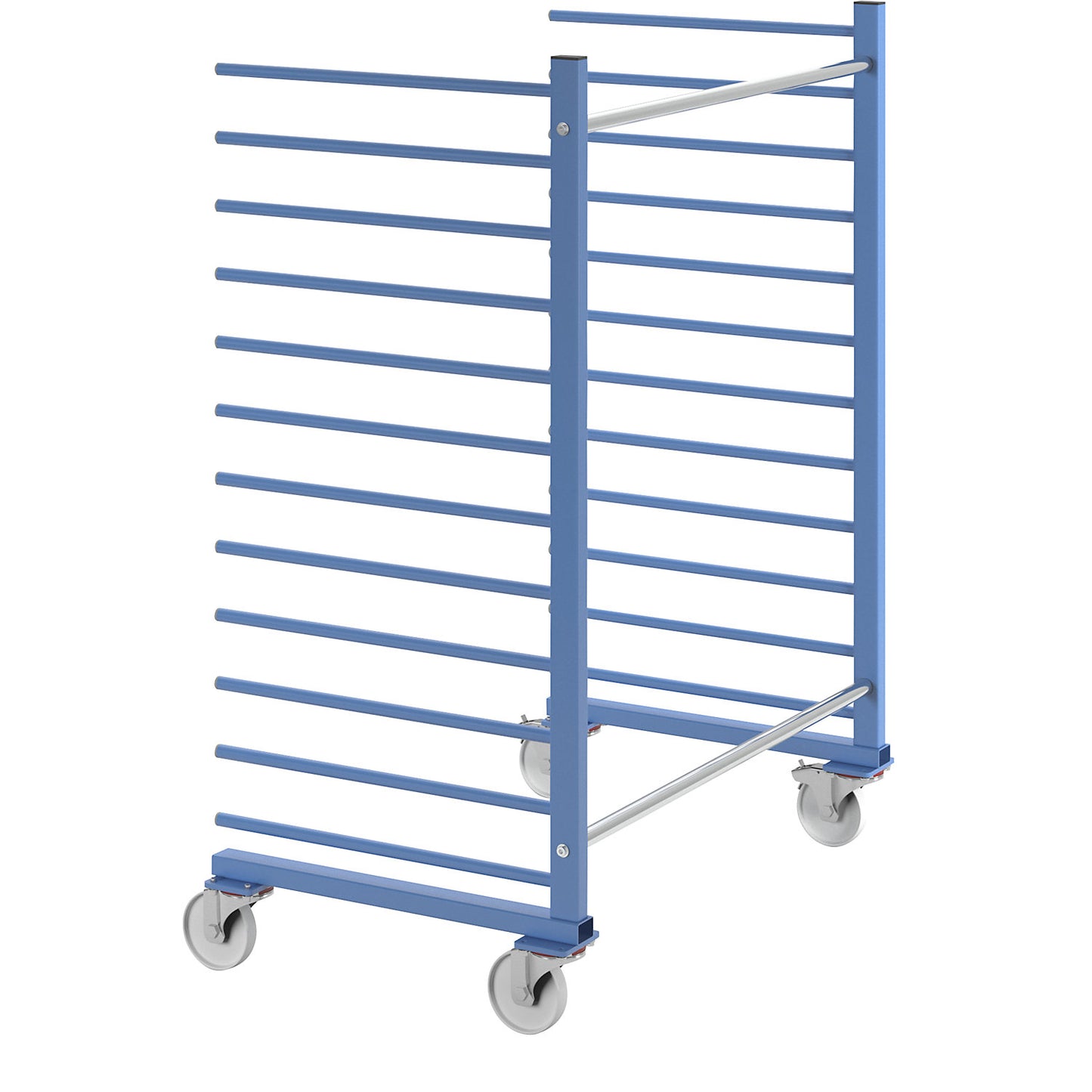 Cantilever trolley, max. load 300 kg, standard model with 2 permanently welded cantilever racks.