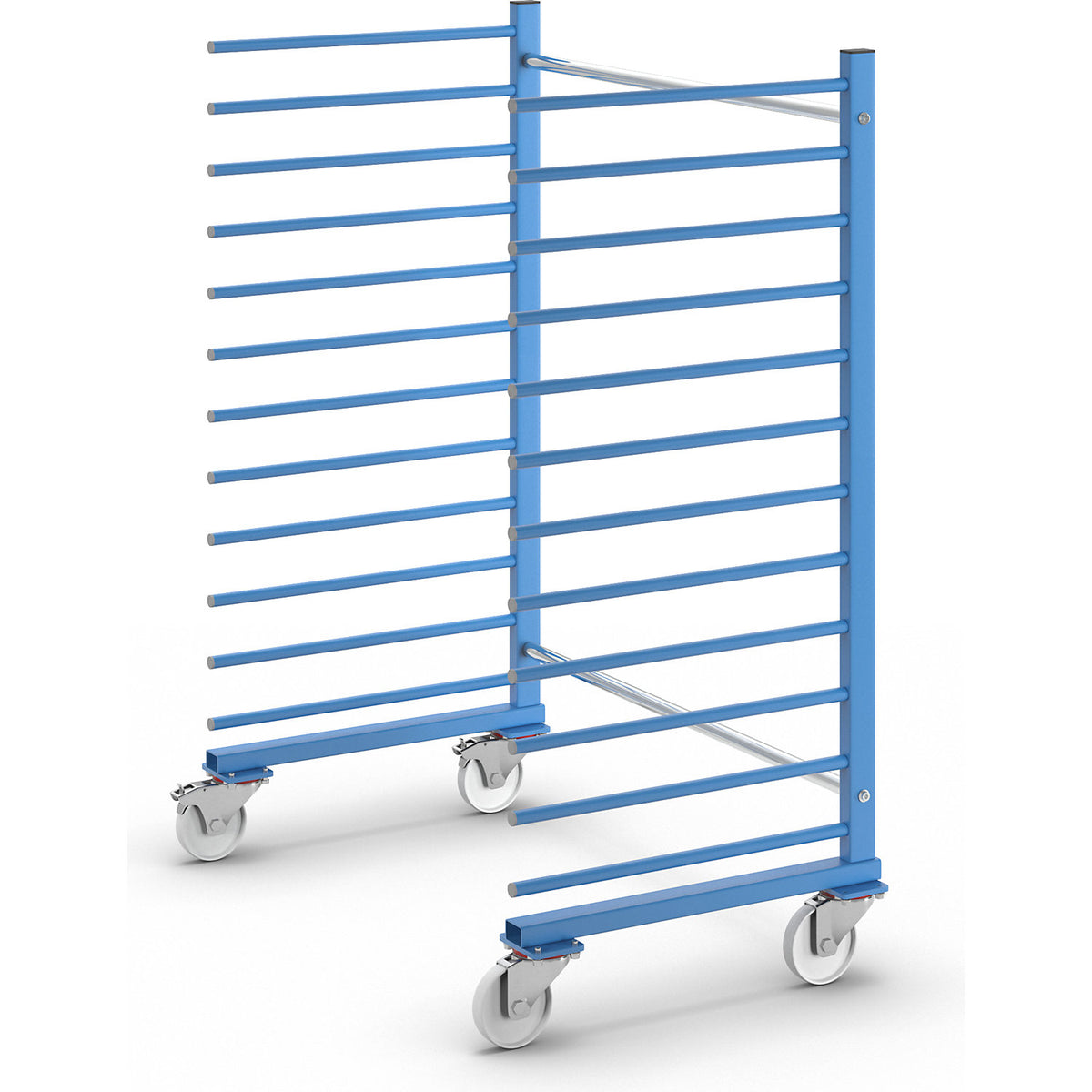 Cantilever trolley, max. load 300 kg, standard model with 2 permanently welded cantilever racks.