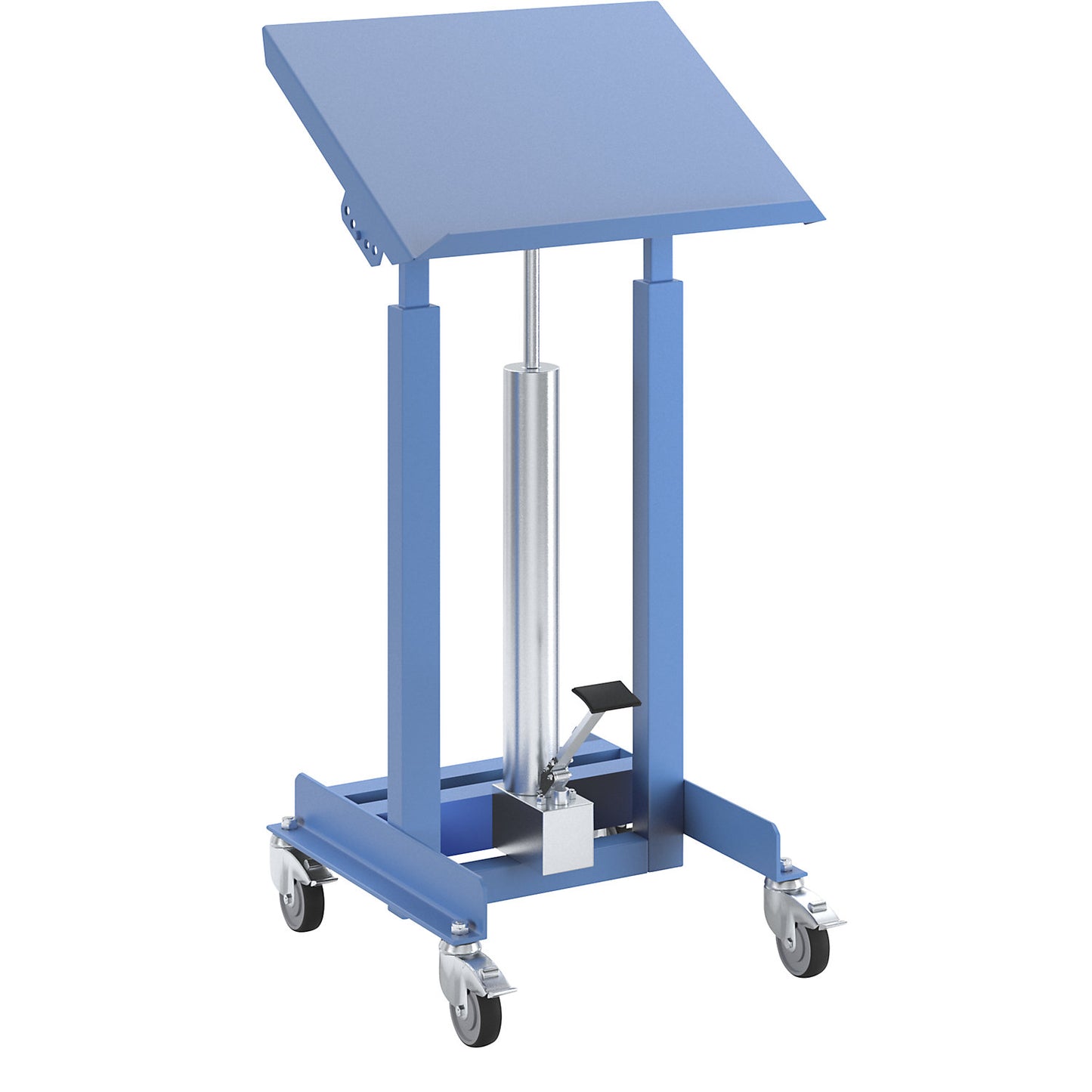 Work stand, max. load 150 kg, mobile, height adjustment with load, height adjustment range 720 - 1070 mm.