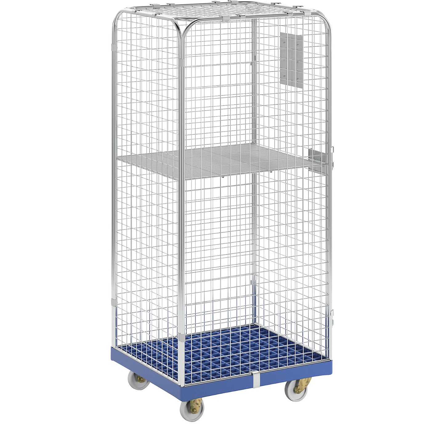 SAFE roll container, HxWxD 1800 x 720 x 810 mm, blue transport dolly.