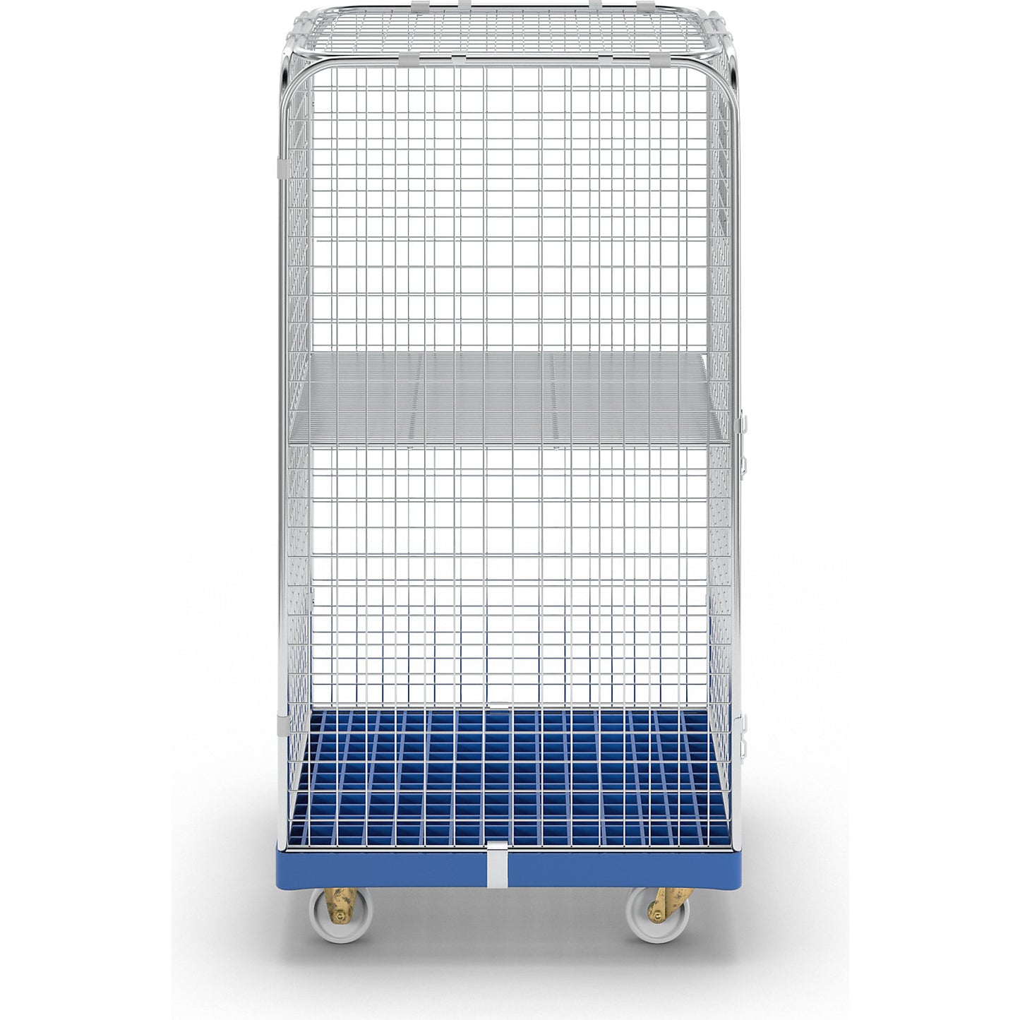 SAFE roll container, HxWxD 1550 x 720 x 810 mm, blue transport dolly.
