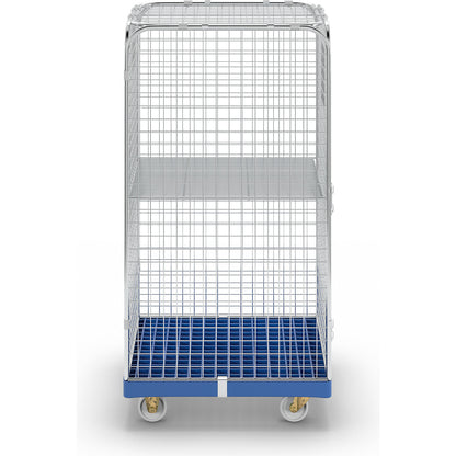 SAFE roll container, HxWxD 1550 x 720 x 810 mm, blue transport dolly.