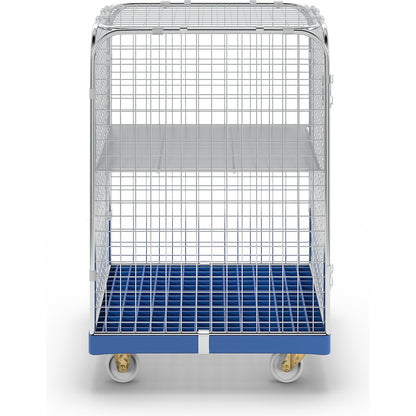 SAFE roll container, HxWxD 1200 x 720 x 810 mm, blue transport dolly.