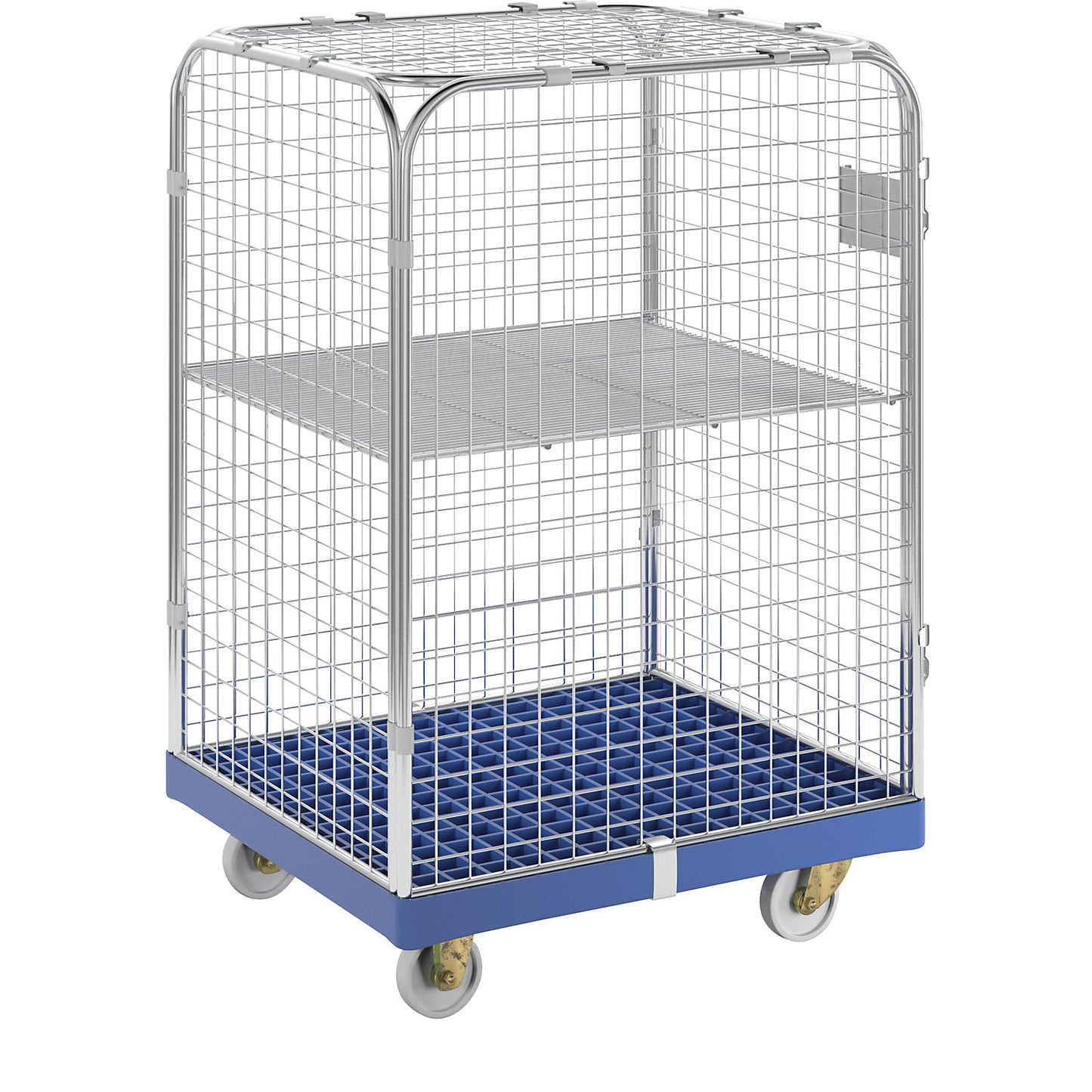 SAFE roll container, HxWxD 1200 x 720 x 810 mm, blue transport dolly.