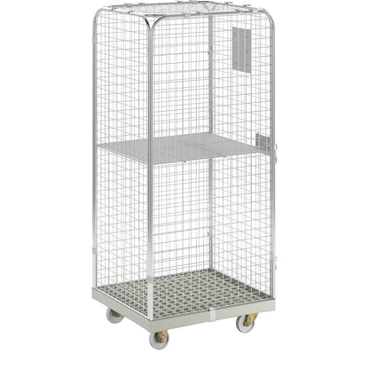 SAFE roll container, HxWxD 1800 x 720 x 810 mm, grey transport dolly.