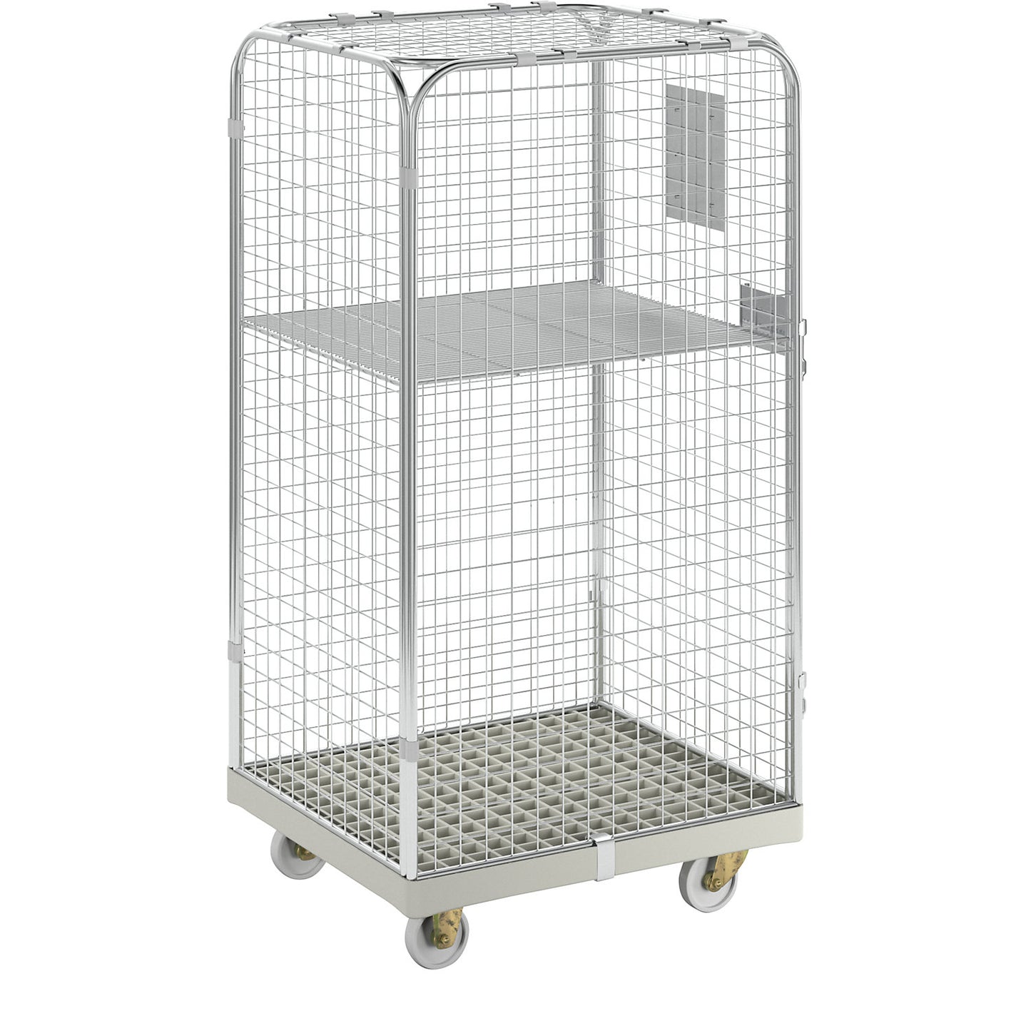 SAFE roll container, HxWxD 1550 x 720 x 810 mm, grey transport dolly.