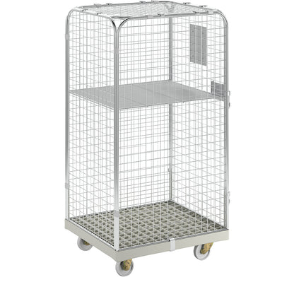 SAFE roll container, HxWxD 1550 x 720 x 810 mm, grey transport dolly.