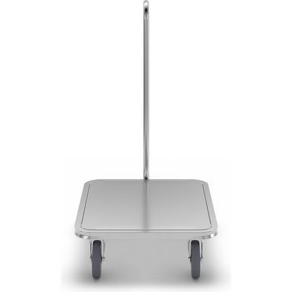 Stainless steel four wheeler, stainless steel wheels, max. load 250 kg.