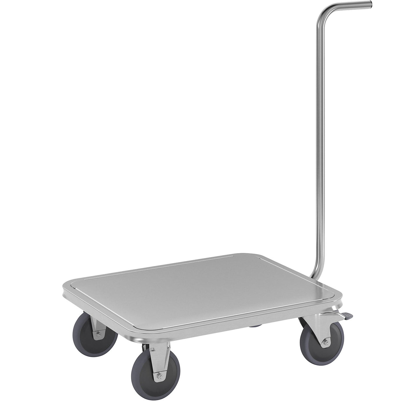 Stainless steel four wheeler, stainless steel wheels, max. load 250 kg.