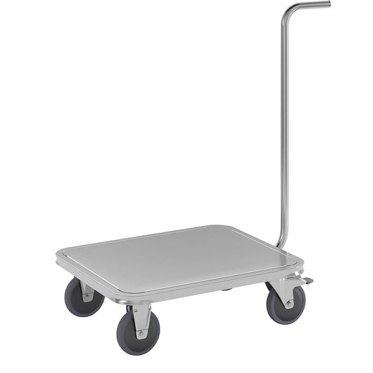 Stainless steel four wheeler, stainless steel wheels, max. load 250 kg.