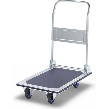 Professional platform truck, max. load 170 kg, zinc plated / chrome plated.
