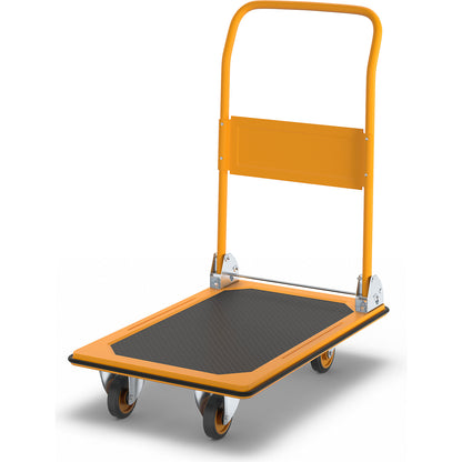 Professional platform truck, max. load 170 kg, melon yellow.