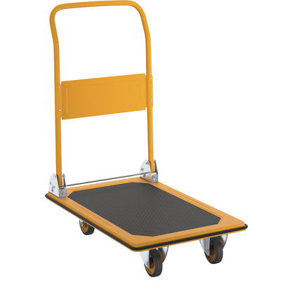 Professional platform truck, max. load 170 kg, melon yellow.