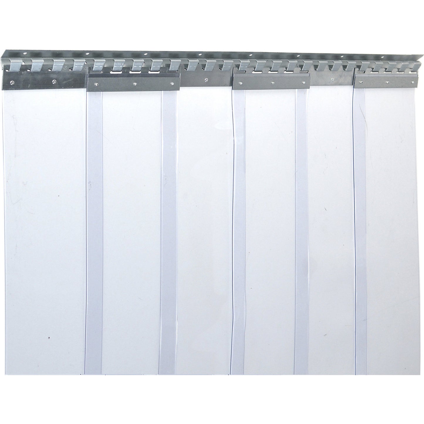 Strip curtain, price/m², width x thickness 200 x 2 mm, overlap 1 hook = 36 mm.