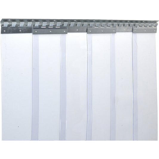 Strip curtain, price/m², width x thickness 200 x 2 mm, overlap 1 hook = 36 mm.