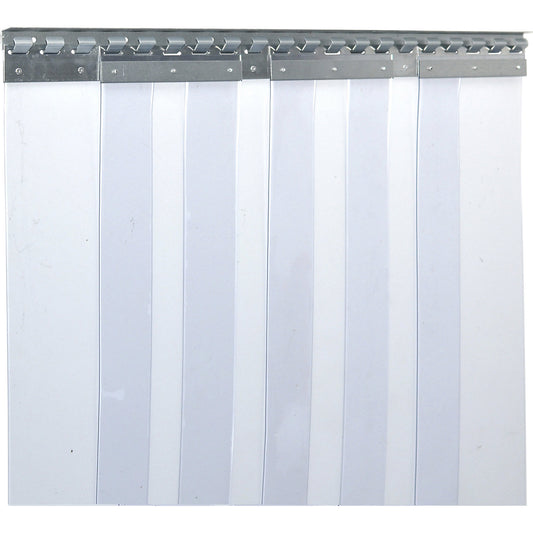 Strip curtain, price/m², width x thickness 200 x 2 mm, overlap 2 hooks = 77 mm.