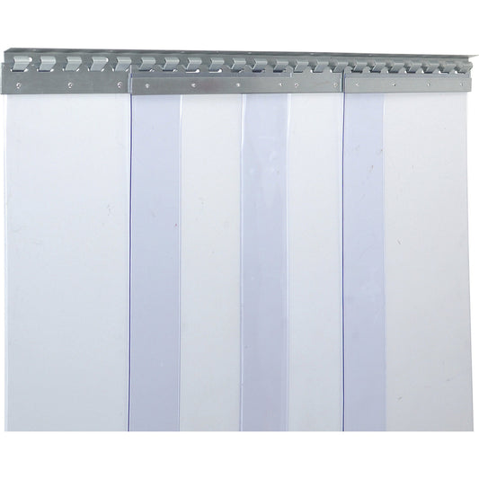 Strip curtain, price/m², width x thickness 300 x 2 mm, overlap 2 hooks = 95 mm.