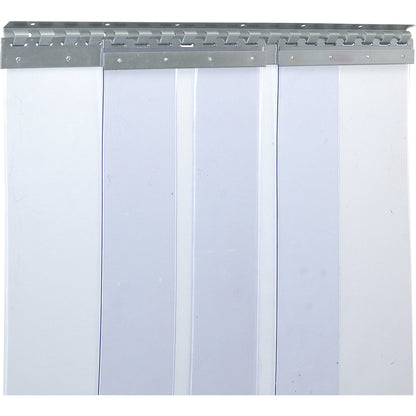 Strip curtain, price/m², width x thickness 300 x 3 mm, overlap 3 hooks = 136 mm.