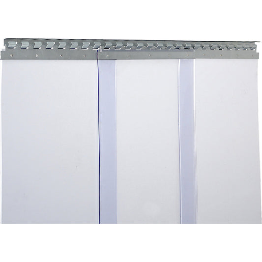 Strip curtain, price/m², width x thickness 400 x 4 mm, overlap 1 hook = 72 mm.