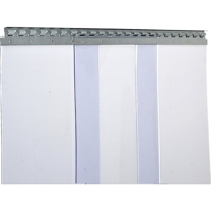Strip curtain, price/m², width x thickness 400 x 4 mm, overlap 2 hooks = 113 mm.