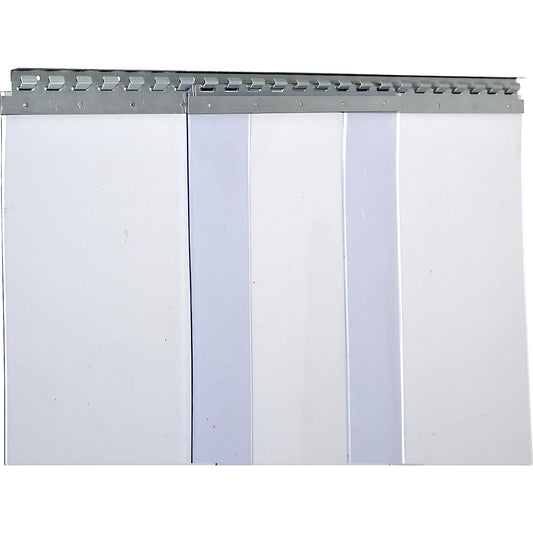 Strip curtain, price/m², width x thickness 400 x 4 mm, overlap 2 hooks = 113 mm.
