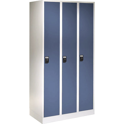 Stuttgart locker, 3 compartments, W 900 mm, light grey / pigeon blue.