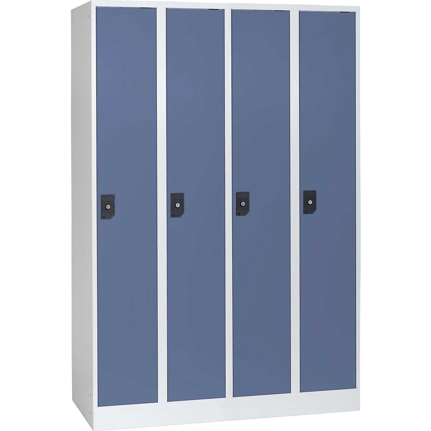 Stuttgart locker, 4 compartments, W 1200 mm, light grey / pigeon blue.