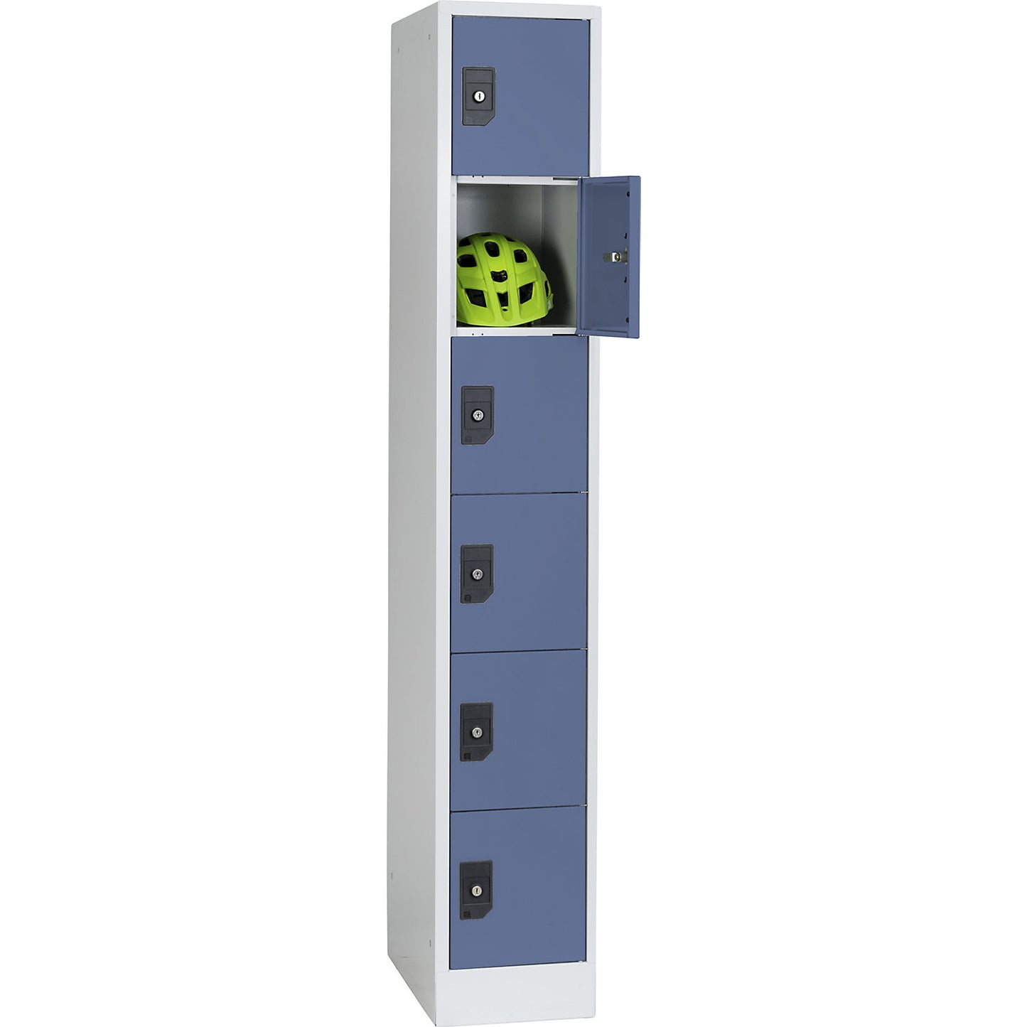 Stuttgart 6-fold compartment locker, 1 compartment, W 300 mm, light grey / pigeon blue.