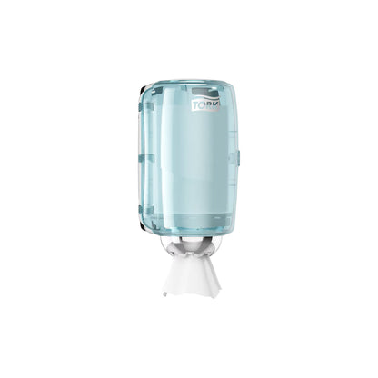 Hand and wiping cloth dispenser, centrefeed, HxWxD 333 x 193 x 172 mm, turquoise / white.