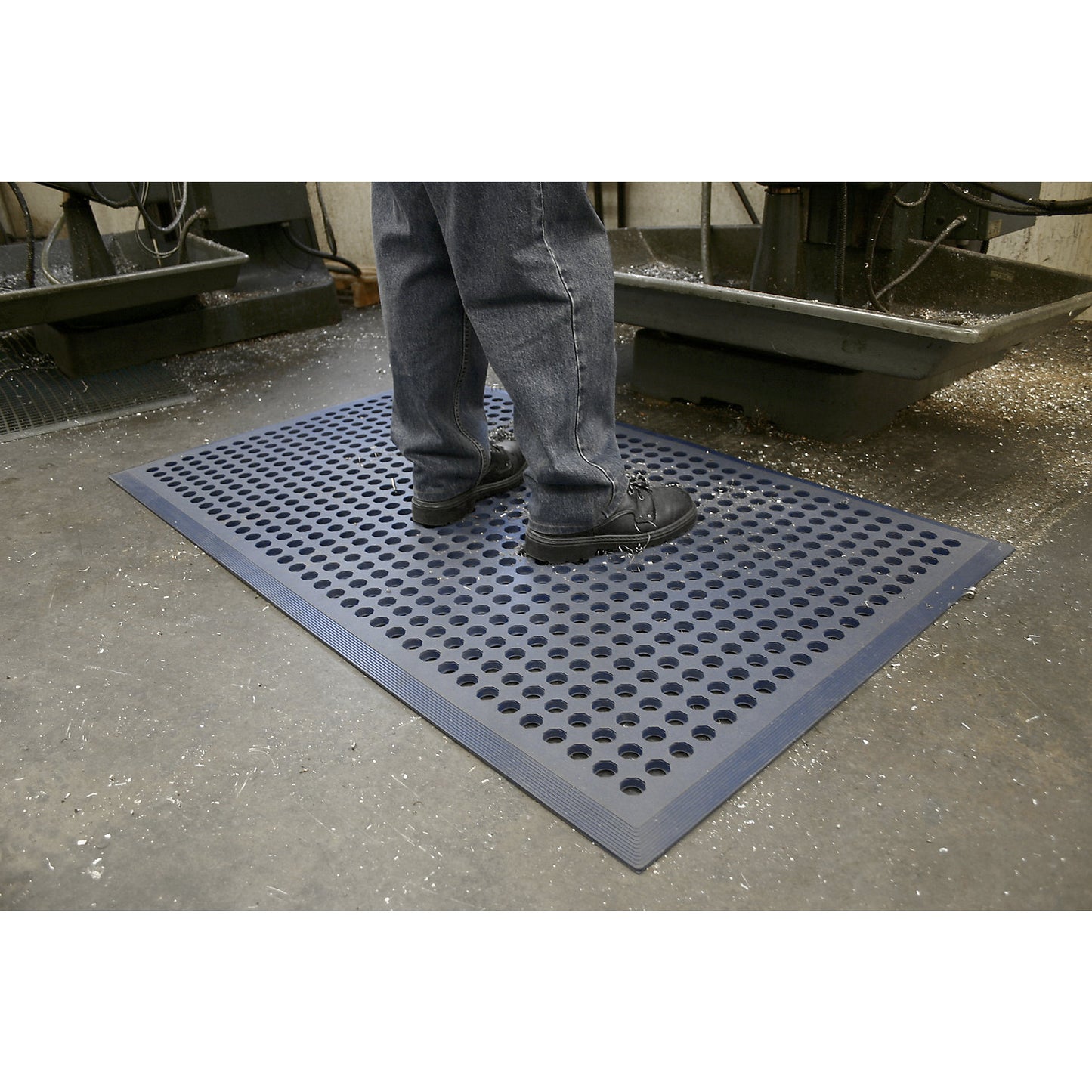 Worksafe perforated workstation matting, nitrile rubber, blue.