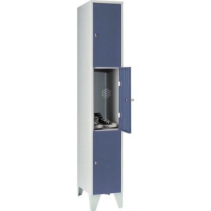 Munich 3-fold compartment locker, 1 compartment, width 300 mm, pigeon blue.