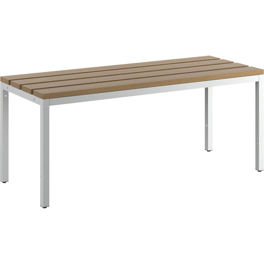 Changing room bench, single sided, beech wood slats, length 1000 mm.