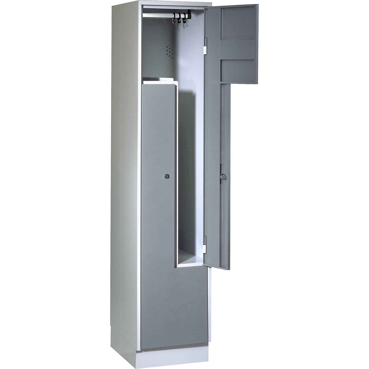 München Z locker, 1 compartment, W 400 mm, doors silver grey.