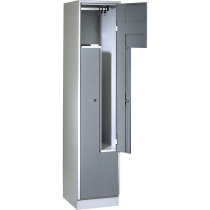 München Z locker, 1 compartment, W 400 mm, doors silver grey.