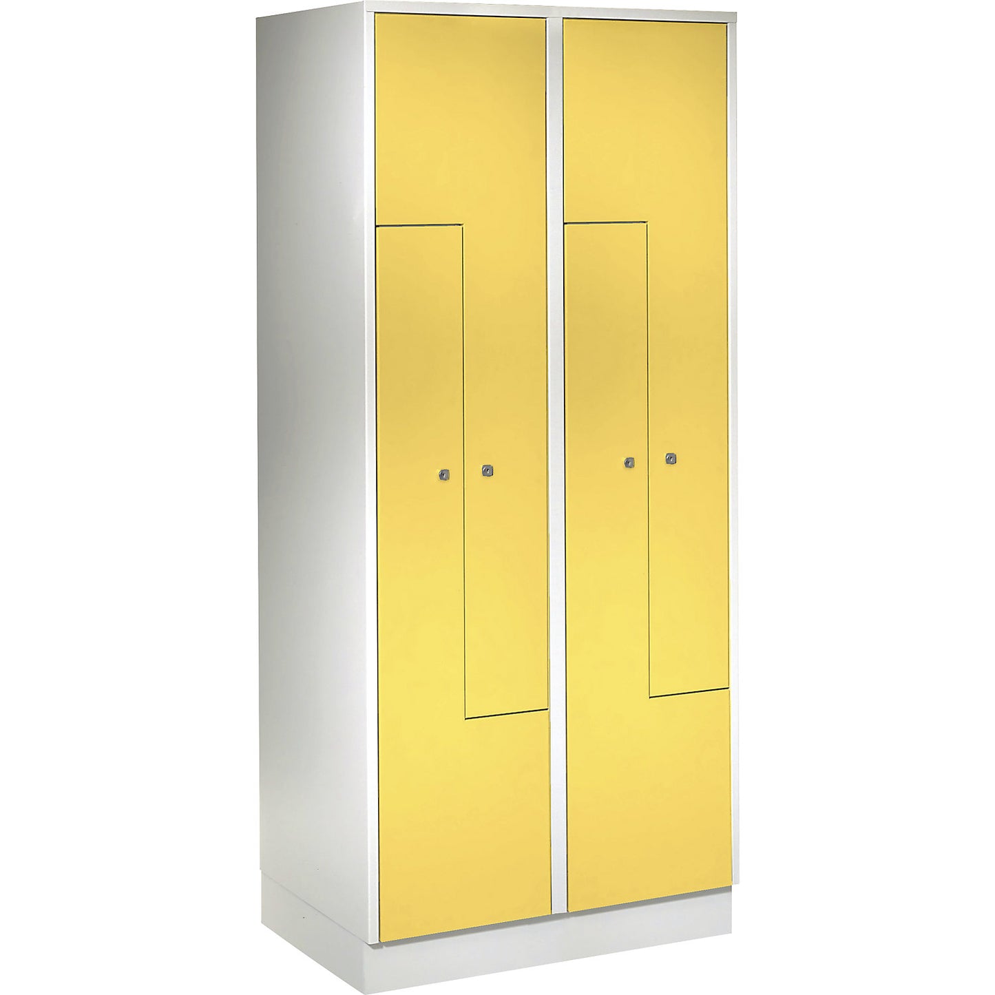 München Z locker, 2 compartments, W 800 mm, doors zinc yellow.