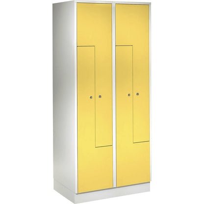 München Z locker, 2 compartments, W 800 mm, doors zinc yellow.