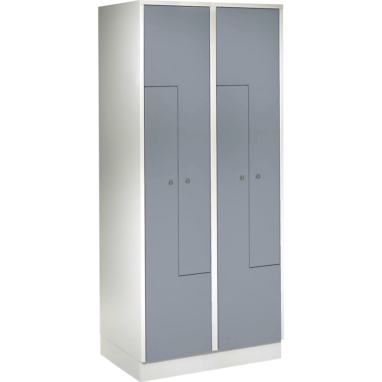 München Z locker, 2 compartments, W 800 mm, doors silver grey.