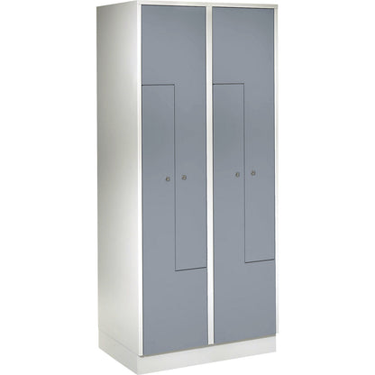 München Z locker, 2 compartments, W 800 mm, doors silver grey.