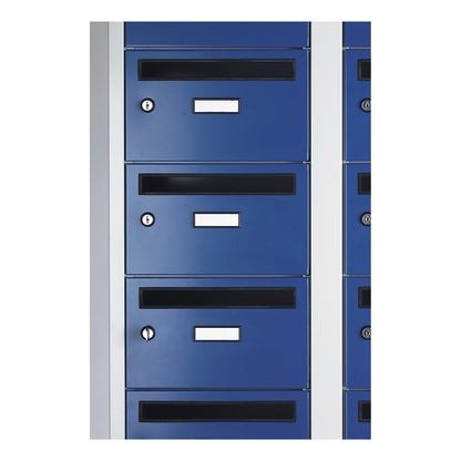Mail distribution cupboard, 20 compartments, lockable, gentian blue.