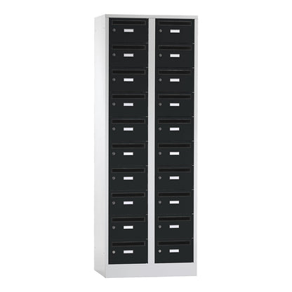 Mail distribution cupboard, 20 compartments, lockable, charcoal.