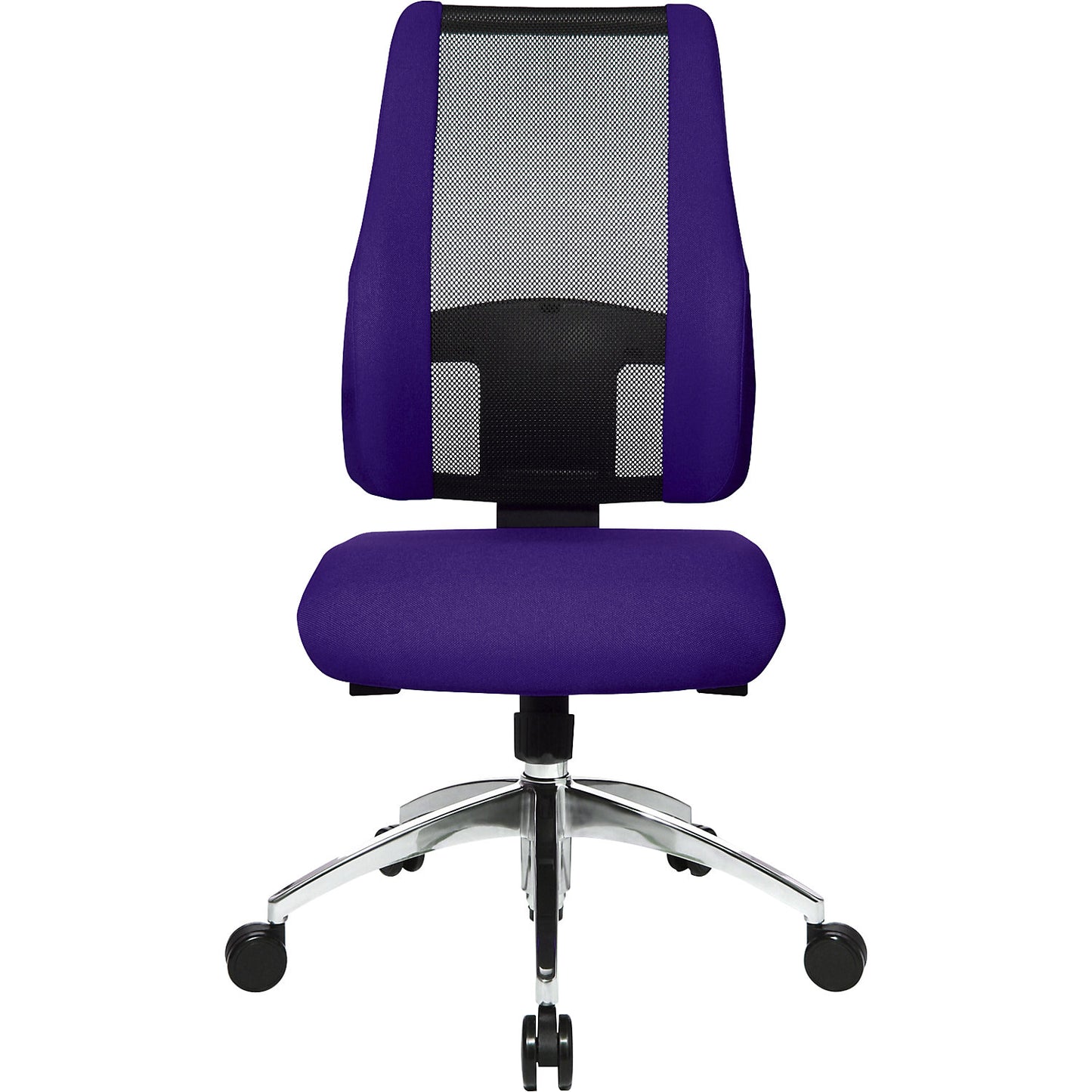AIR SYNCRO office swivel chair, mesh back rest with padded side parts, black / purple.