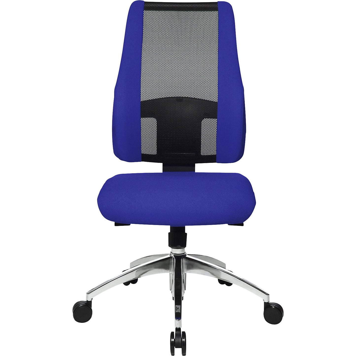 AIR SYNCRO office swivel chair, mesh back rest with padded side parts, black / blue.