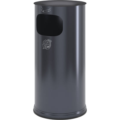 Safety combination ashtray, sheet steel, capacity 44 l, HxØ 710 x 355 mm, charcoal.