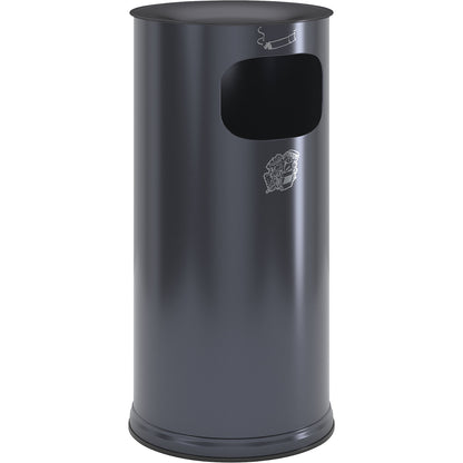 Safety combination ashtray, sheet steel, capacity 44 l, HxØ 710 x 355 mm, charcoal.